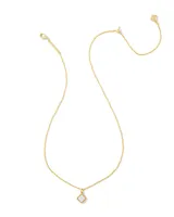 Mallory Gold Small Short Pendant Necklace in Iridescent Drusy