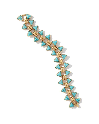 Robby Vintage Gold Bracelet in Variegated Turquoise Magnesite