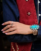 Havana Vintage Silver Cuff Bracelet in Variegated Turquoise Magnesite