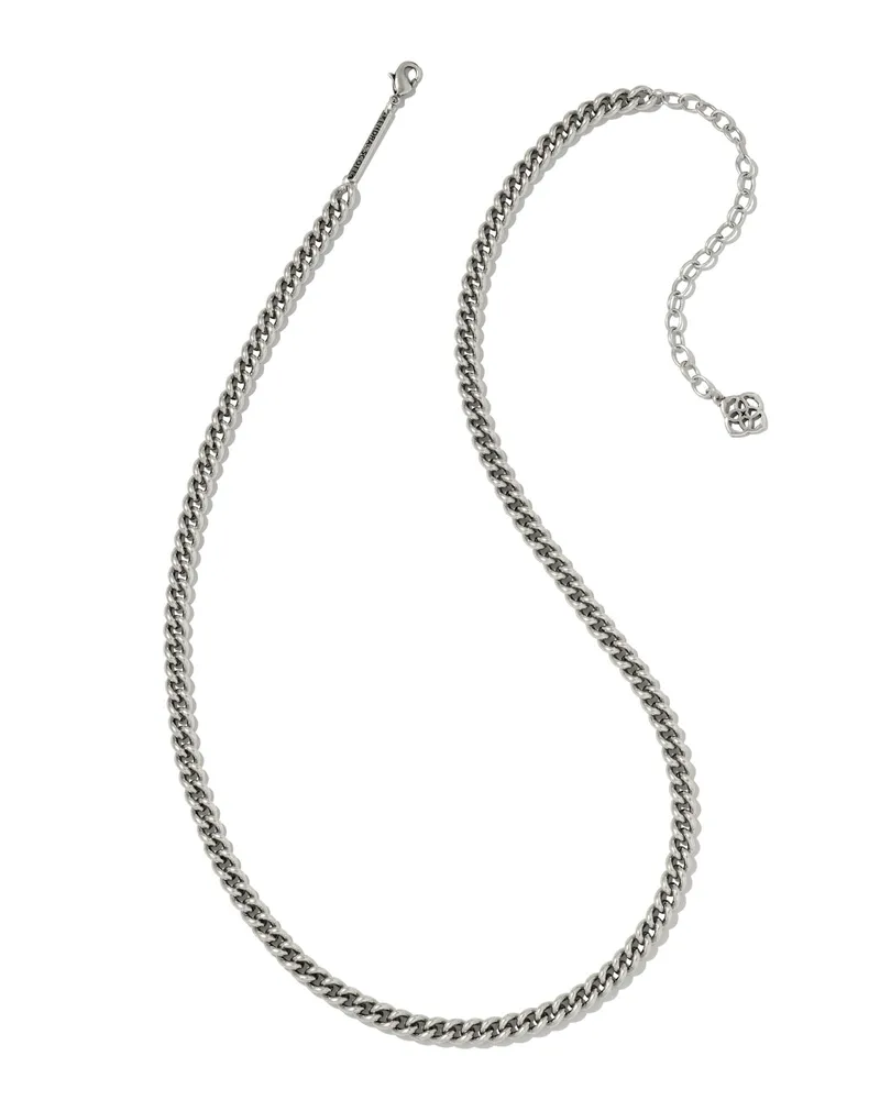 Ace Chain Necklace in Vintage Silver