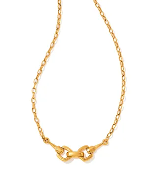 Beau Short Pendant Necklace Vintage Gold
