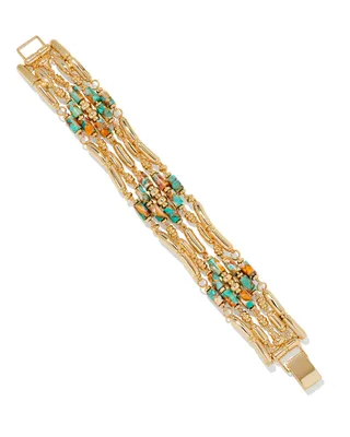 Ember Gold Statement Cuff Bracelet White Howlite