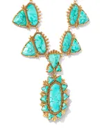 Havana Vintage Gold Statement Necklace in Variegated Turquoise Magnesite