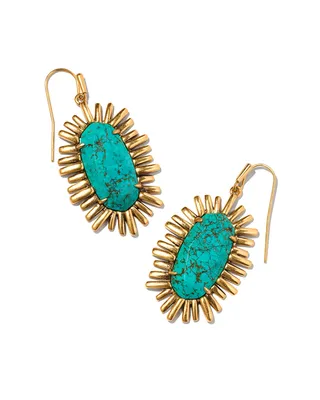 Mariah Vintage Silver Drop Earrings Variegated Turquoise Magnesite