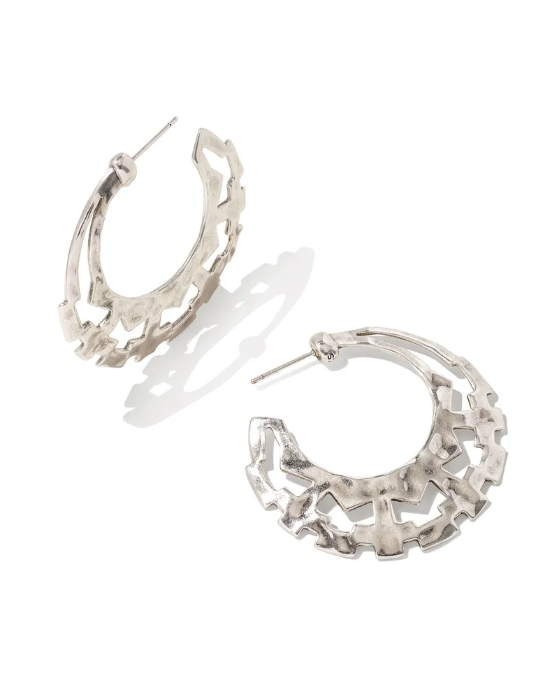 Shiva Hoop Earrings in Vintage Silver