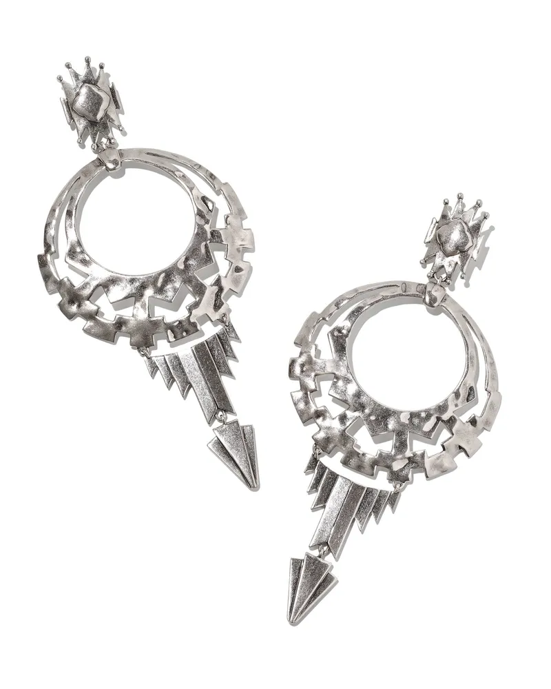 Shiva Statement Earrings in Vintage Silver