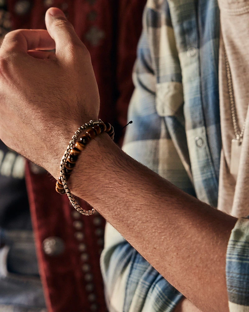 Cade Oxidized Sterling Silver Beaded Bracelet White Howlite