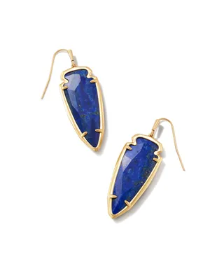 Skylar Vintage Gold Drop Earrings in Blue Lapis