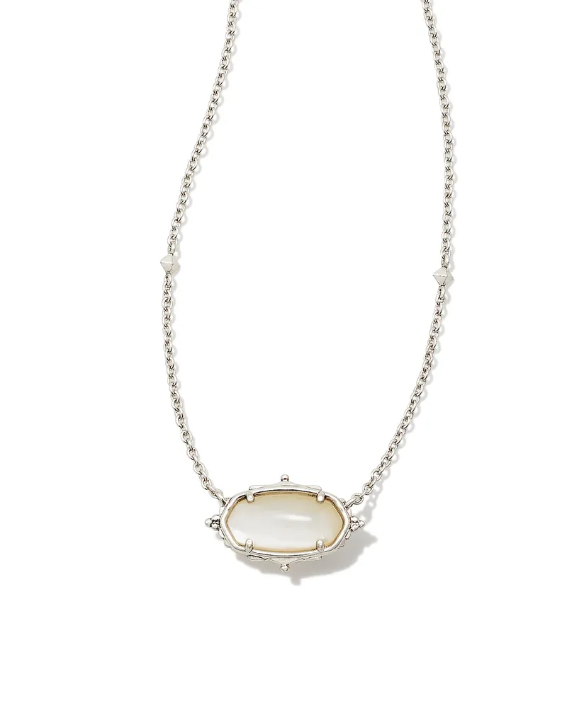 Elisa Silver Plated Necklace in White Kyocera Opal by Kendra Scott –  Carter's Jewel Chest