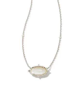 Baroque Vintage Silver Elisa Pendant Necklace in Natural Mother-of-Pearl