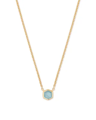 Davie 18k Gold Vermeil Pendant Necklace in Aquamarine