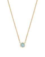 Davie 18k Gold Vermeil Pendant Necklace in Aquamarine