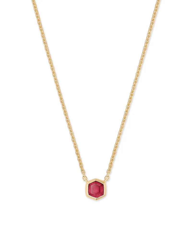 Davie 18k Gold Vermeil Pendant Necklace in Garnet