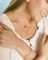 Davie 18k Gold Vermeil Pendant Necklace in Rock Crystal