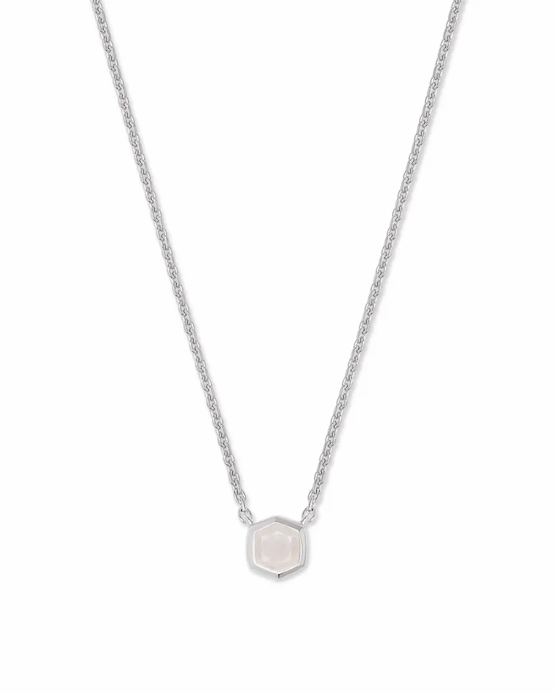 Davie Sterling Silver Pendant Necklace in Rainbow Moonstone