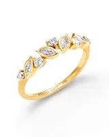 Becca 14k Yellow Gold Band Ring White Diamond