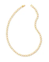 Carmen Gold Tennis Necklace in White Crystal