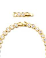 Carmen Gold Tennis Necklace in White Crystal