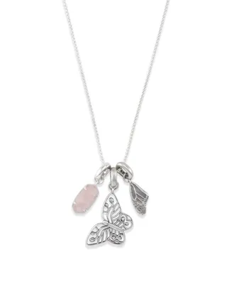 Metastatic Breast Cancer Necklace Charm Set in Silver