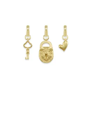Key to My Heart Charm Set in Gold