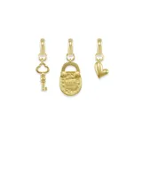 Key to My Heart Charm Set in Gold