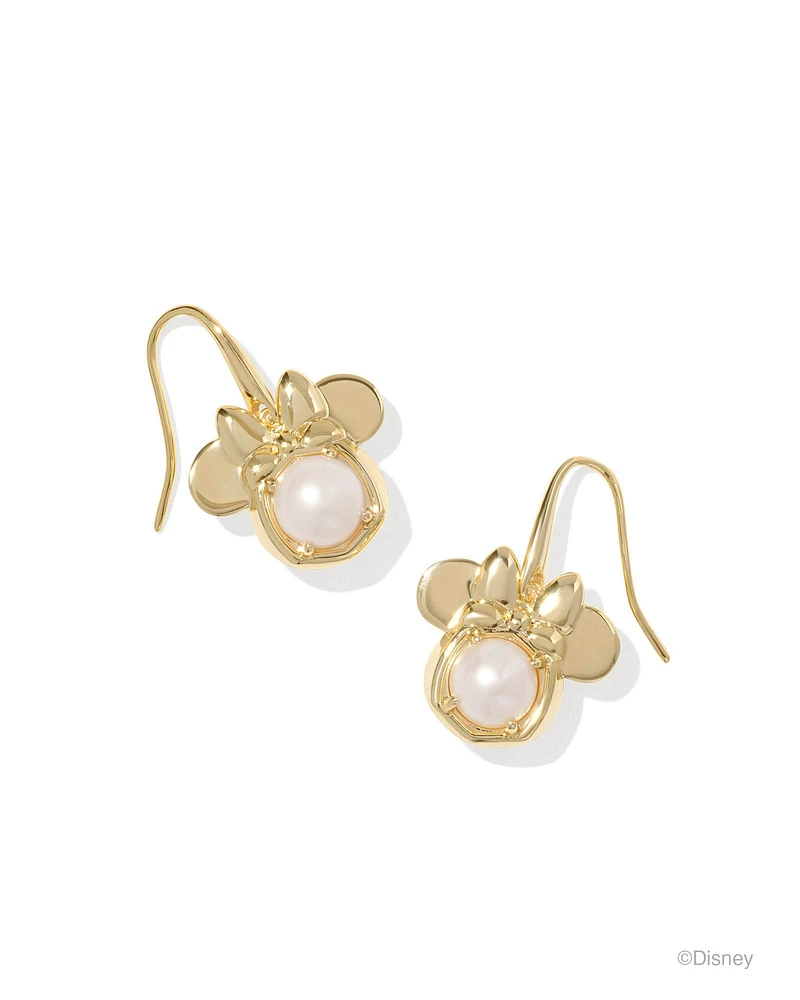 Disney | Kendra Scott Gold Minnie Mouse Drop Earrings Hot Pink Drusy