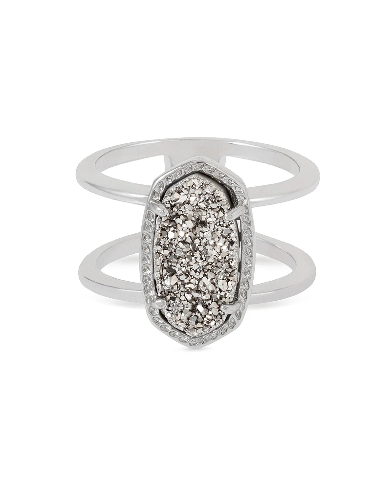 Elyse Silver Ring Iridescent Drusy