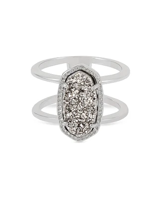 Elyse Silver Ring Iridescent Drusy