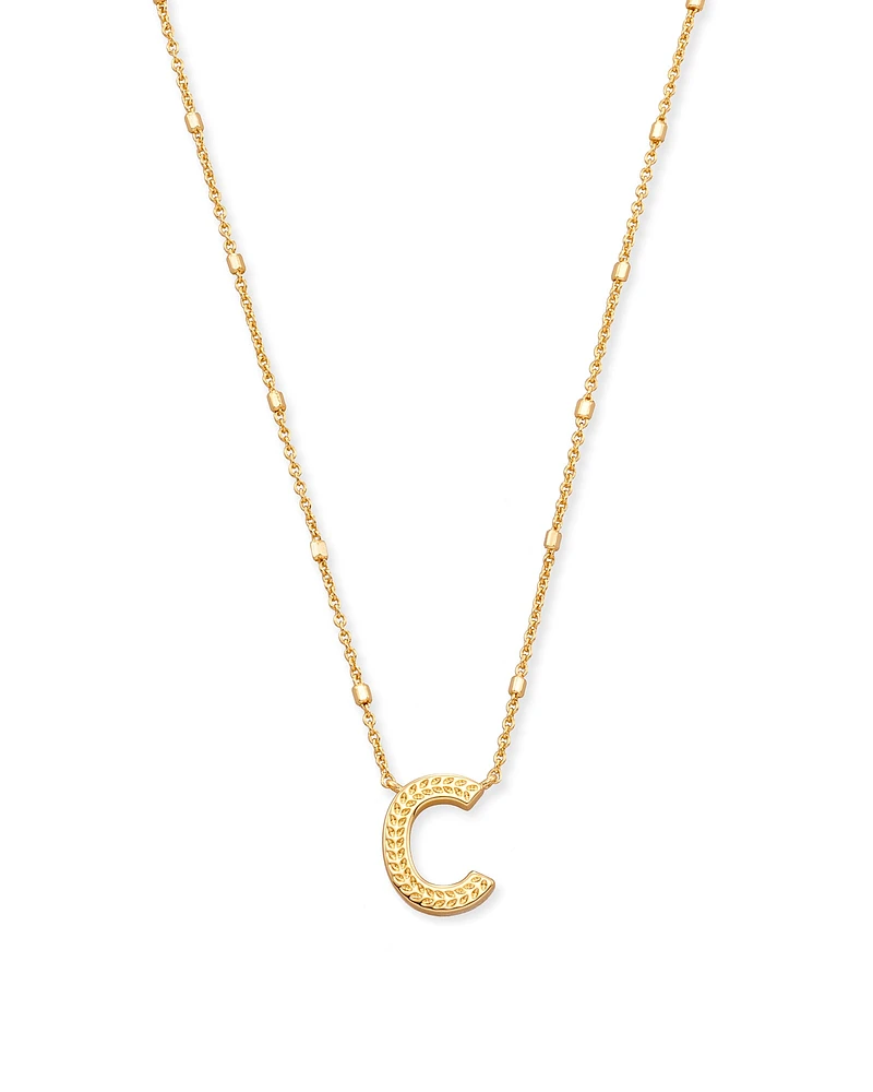 Letter C Pendant Necklace in Gold