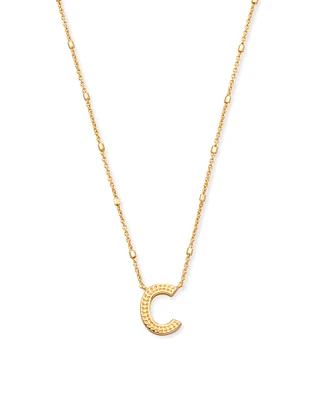 Letter C Pendant Necklace in Gold