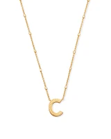 Letter C Pendant Necklace in Gold