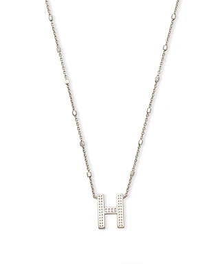 Letter H Pendant Necklace in Silver