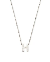 Letter H Pendant Necklace in Silver