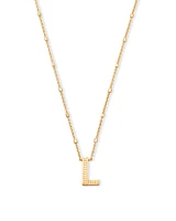 Letter L Pendant Necklace in Gold