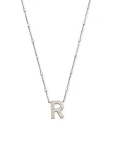 Letter R Pendant Necklace in Silver