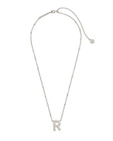 Letter R Pendant Necklace in Silver