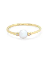 Cathleen 14k Yellow Gold Band Ring Pearl