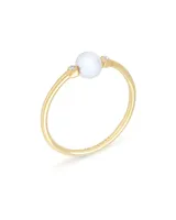 Cathleen 14k Yellow Gold Band Ring Pearl