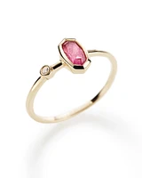 Chastain Ring Pink Tourmaline and 14k Yellow Gold