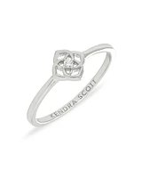 Fleur 14k White Gold Band Ring Diamond