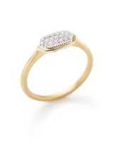 Isa Ring Pave Diamond and 14k Yellow Gold