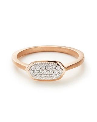 Isa Ring Pave Diamond and 14k Rose Gold