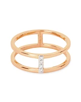 Waylon 14K Rose Gold Band Ring White Diamond