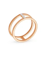 Waylon 14K Rose Gold Band Ring White Diamond