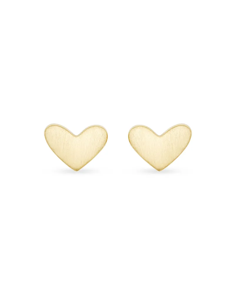 Ari Heart Stud Earrings In 18k Gold Vermeil