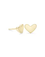 Ari Heart Stud Earrings In 18k Gold Vermeil