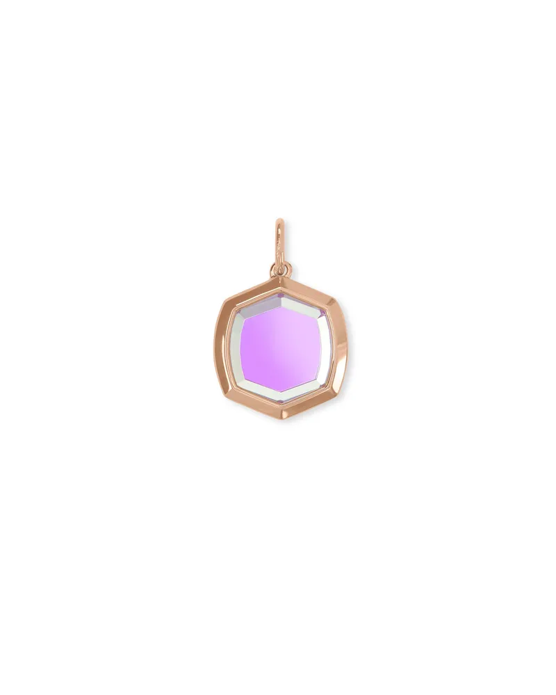 Davis 18k Rose Gold Vermeil Charm Dichroic Glass