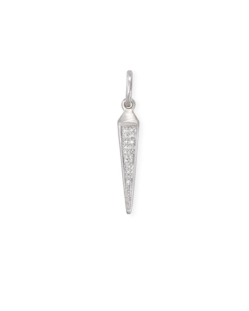 SPIKE CHARM STERLING SLV WHT DIAMOND