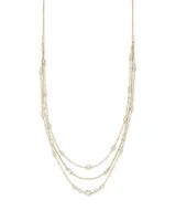 Rina Gold Multi Strand Necklace in Lustre Glass