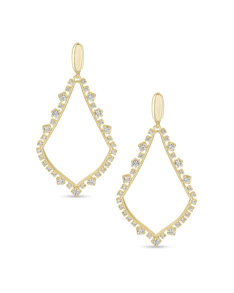 Sophee Crystal Clip-On Drop Earrings in Gold